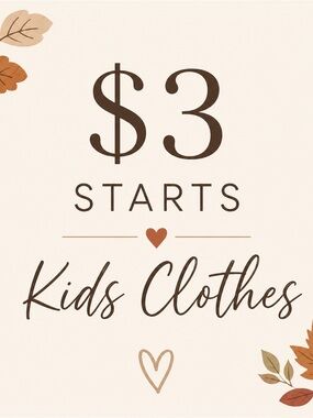 Kids Clothes Sale Sign - Neutral Beige & Brown